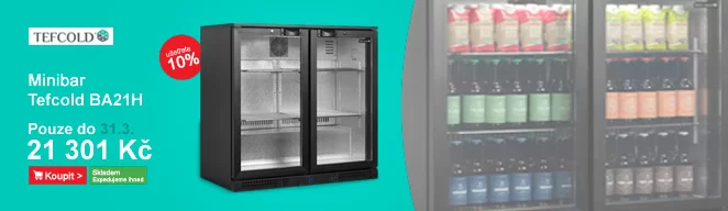 Minibar prosklené křídlové dveře, černá Tefcold BA21H