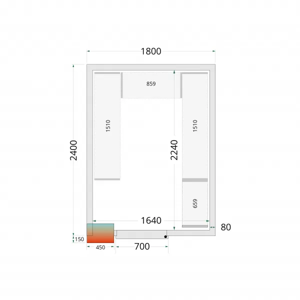 Panely ke stavebnicovým boxům 80 mm Tefcold CR 180x240x220