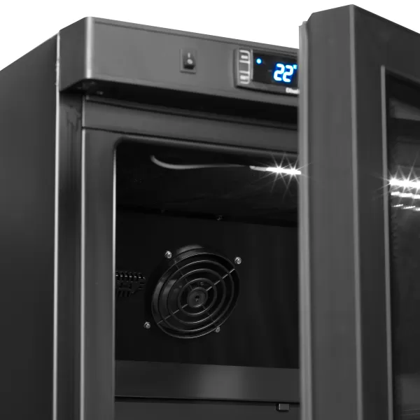 Chladicí skříň prosklené dveře, černá Tefcold UR 600 BG