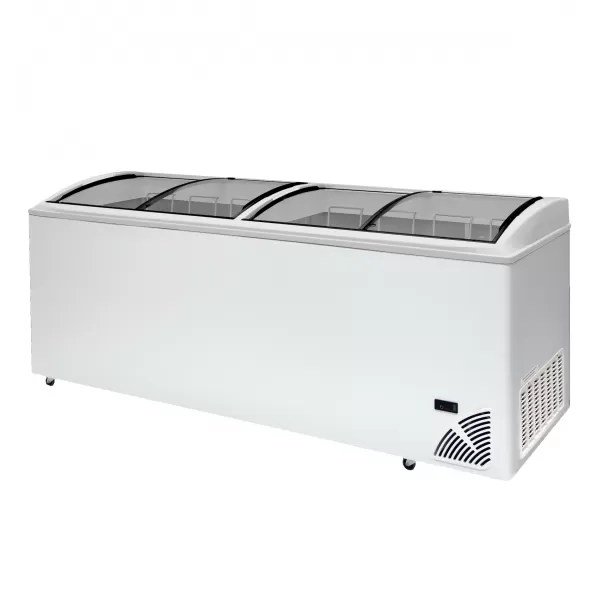 Pultová mraznička prosklené oblé víko Byfal ARO 706/2 White Edge