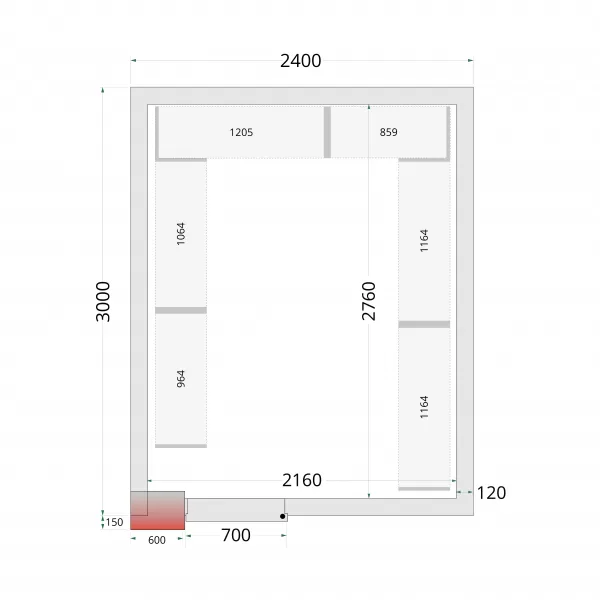 Panely ke stavebnicovým boxům 120 mm Tefcold CR 240x300x220