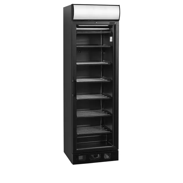Mrazicí skříň prosklené dveře, černá Tefcold UFSC371GCP Black
