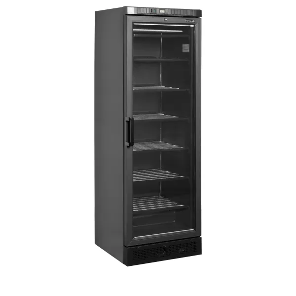 Mrazicí skříň prosklené dveře, černá Tefcold UFSC371G Black