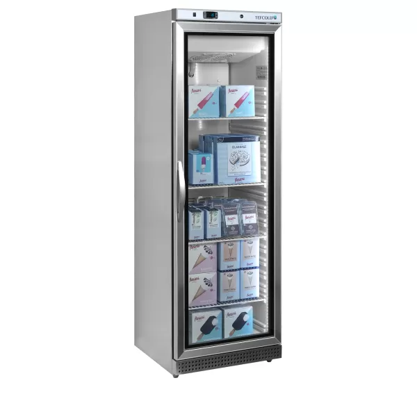 Mrazicí skříň prosklené dveře, nerez Tefcold UF 400 VSG