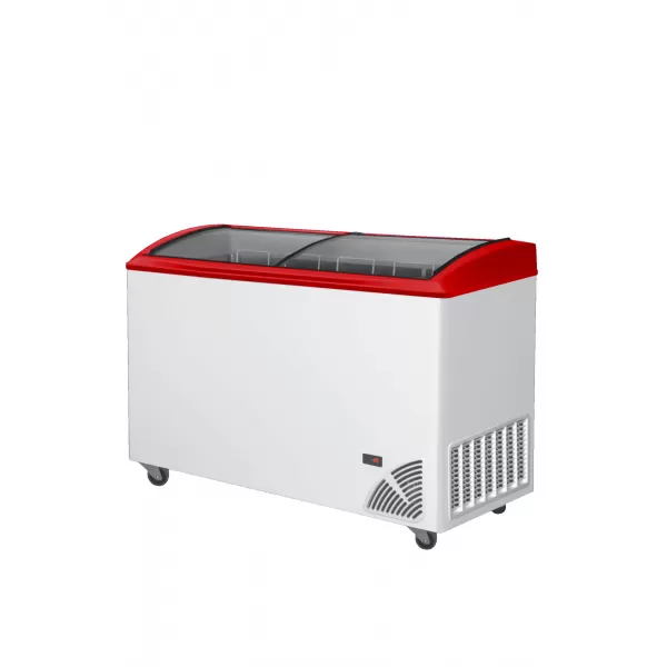 Pultová mraznička prosklené oblé víko Byfal ARO 406/2 Red Edge