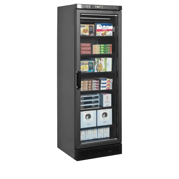 Mrazicí skříň prosklené dveře, černá Tefcold UFSC371G Black