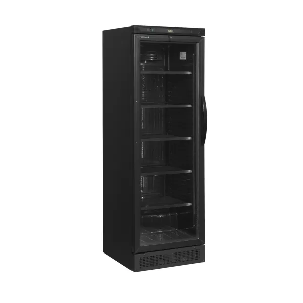Chladicí skříň prosklené levé dveře Tefcold CEV 425 BLACK L/H