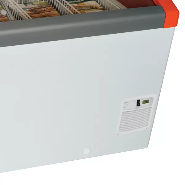 Pultová mraznička, posuv. oblé víko Elcold Focus 106 RED