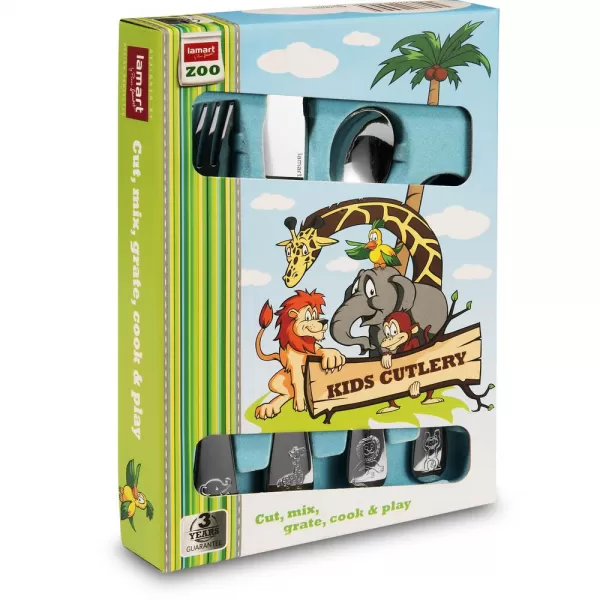 Dětské příbory set 4ks Zoo LAMART LT5005