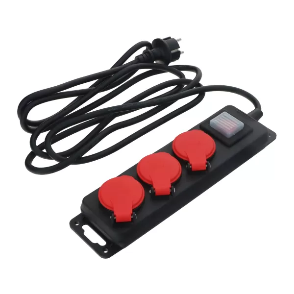 Kabel produžovací 3m, 3z, vypínač, ochrana Draumet D346-04