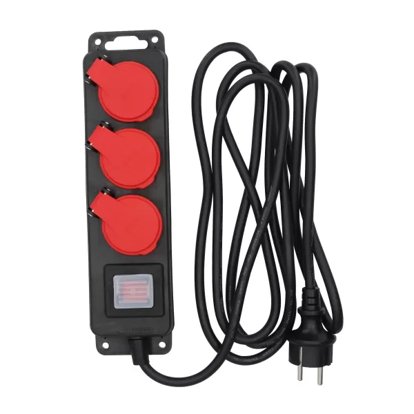 Kabel produžovací 3m, 3z, vypínač, ochrana Draumet D346-04