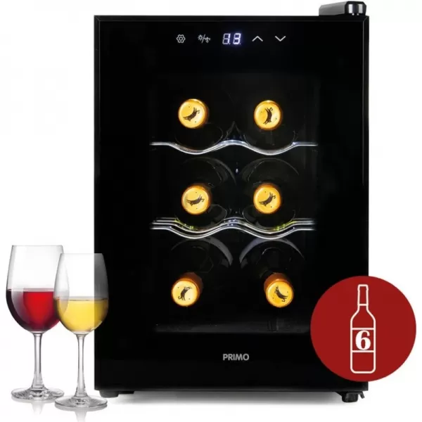 Domácí vinotéka na 6 lahví černá PRIMO PR168WK