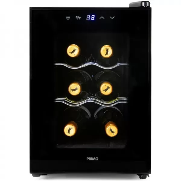 Domácí vinotéka na 6 lahví černá PRIMO PR168WK